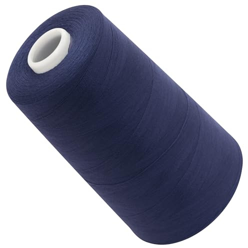 AERZETIX - C72679 - Nähgarnkonus 120 (40/2) 4000 m - aus polyester - konfektion, kurzwaren, garn, kordel, schnur, nähen, kleidung, faden - farbe blau -Indigo -hell