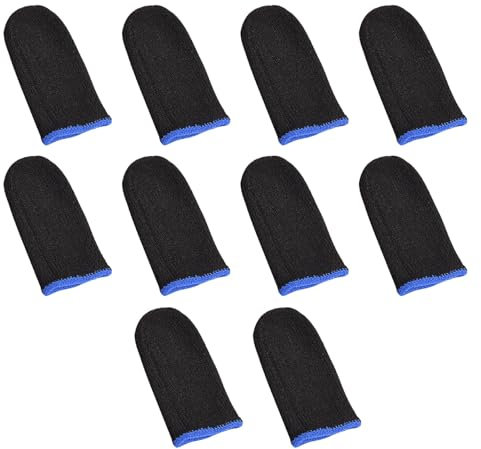 RSYHVG PUBG – Lot de 10 manchons de protection pour téléphone portable et jeux vidéo – Gants anti-transpiration respirants pour jeux vidéo – Manchons de pouce pour jeux mobiles – Gants de joueur (bleu