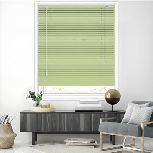 Jalousie Aluminium Rollos, Horizontale Lichtschutz Jalousette Fenster Jalousien Innen, Türrollo Rolladen Sonnenschutz Fensterjalousie 50cm 60cm 70cm 80cm 110cm 120cm 130cm 160cm(Fruit Green)