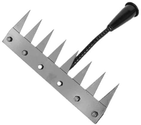 F Fityle Râteau de Désherbage du Jardin de Mauvaises Herbes Polyvalents, Râteau Manuel en Acier de Désherbage, Outil de Relâchement de la Pelouse/Jardin, 8 Dents