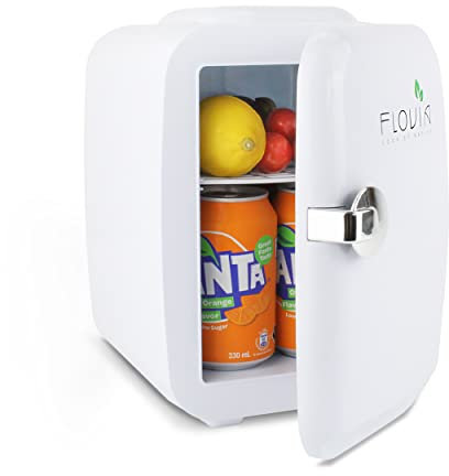 FLOVIA COOK BY NATURE 4 litres mini réfrigérateur, thermoélectrique refroidissement et réchauffement pour cosmétiques, boissons, petit réfrigérateur pour chambre à coucher, bureau, dortoir, Blanc