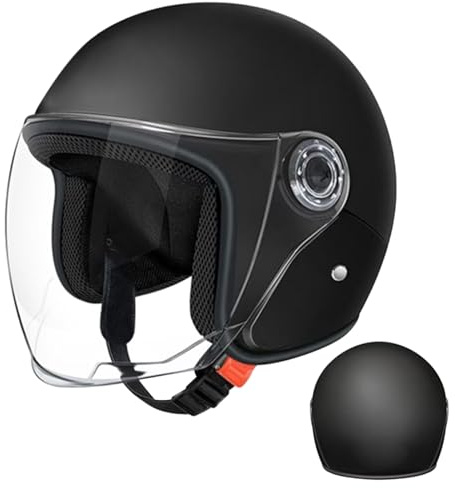 Casque Moto Femme Homme, Casque De Vélo Électrique Rétro, Casque Demi Jets De Hautement Protecteurs, Casques De Vélo, Casque Trottinette Electrique Adulte, Casque Moto Jets avec Visière