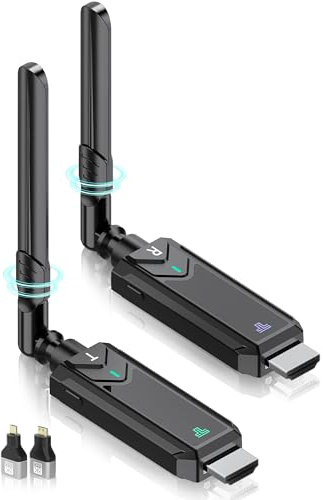 Wireless HDMI Transmitter and Receiver,1312FT/400m 4K Decode1080P Output Plug&Play 2.4G/5.8G Portable HDMI Wireless for Streaming Video and Audio to Monitor from Laptop/PC/TV Box/Projector