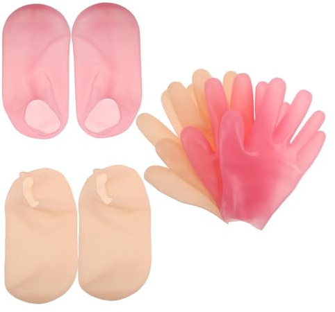 Beaupretty Silikon Fußmaskensocken Satz für Füße und Hände Feuchtigkeitsspendend Multifunktional Entspannend für Fußmassagezentren und Schönheitssalons