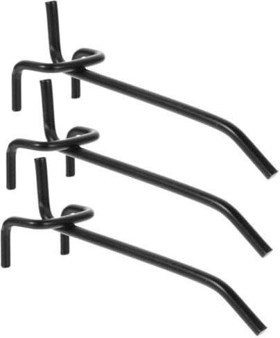 MAGICLULU 3 piezas Ganchos para Panel Perforado de Acero Inoxidable de Negras de Resistentes y Multifuncionales para Almacenamiento y Organización Garaje Cocina y Oficina Compatibles con