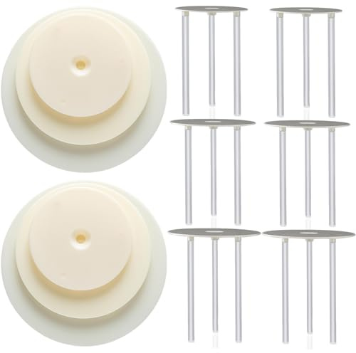 BetterJonny Alzata per torte riutilizzabile, in plastica, 6 base per torte (12/16/20 cm) con 18 supporti per torte a più piani, per matrimoni, compleanni, feste