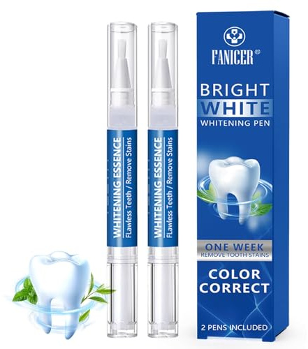 2 Pezzi penna sbiancante denti,Denti Sbiancante Kit,Rimuove Macchie Superficiali, Ideale per l'Uso Quotidiano