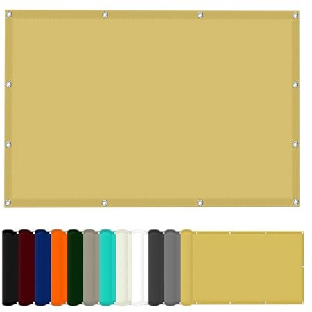 Vela Ombreggiante Impermeabile 250 x 300 cm Protezione Raggi UV 95% Tenda da Sole per Esterno con Occhielli per Serre, Terrazze, Sabbia, Color Crema