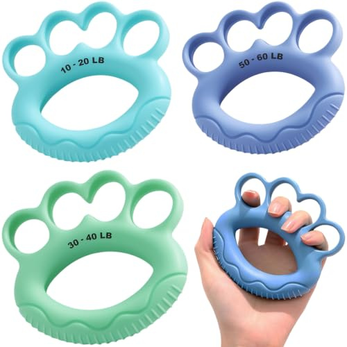Grip Strengthener, Hand Grips Strengthener, Finger Strength Trainer | Includes Levels (Soft, Medium, Hard) - Made of Silicone, for Grip Training, Arthritis Relief, Hand Physical Therapy & Rehab