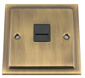 Master Telephone BT Plug Socket - Victorian - Antique Brass
