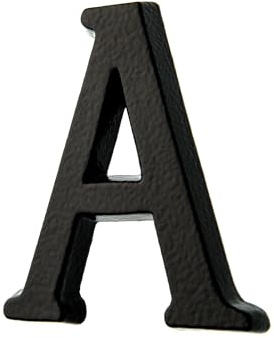 HUBER Hausnummer A aus Aluminium 10 cm I Hausnummern für Haus & Tür I Hausnummer 3D I Hausnummernschilder in edlem schwarzen 3D Design, pulverbeschichtet