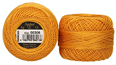 Anchor 4596012-00306 Stickgarne, 100% Baumwolle, 306, Stärke 12, 56m, 9 Gramm