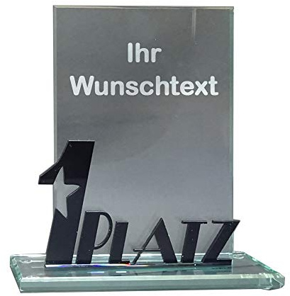 RaRu Glas-Pokal mit Acryl-Schriftzug (1 Platz) und mit Ihrer Wunschgravur