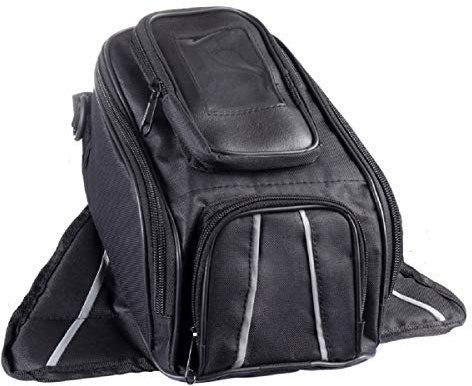 The Nekid Cow | Motorcycle Tank Bag Waterproof with Heavy Duty Strongest Magnetic Gas Tank Bag Black Rain Cover Included