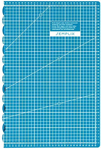SEMPLIX Schneidematte A2 selbstheilend faltbar 60 x 45 cm (Petrol) | Selbstheilende faltbare Schneidematte A2 – ideal für Basteln, Nähen, Patchwork und präzise DIY-Schneidearbeiten.