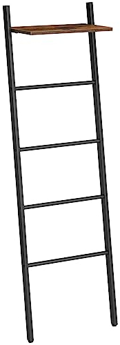 HOOBRO Handtuchleiter, Leiterregal mit 5 Ebenen, Handtuchständer, Stabile Kleiderständer, platzsparend, Industriestil, für Wohnzimmer, Schlafzimmer, Badezimmer EBF73CJ01G1