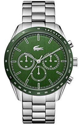 Lacoste Montre Chronographe à Quartz pour Homme Collection Boston avec Bracelet en Acier Inoxydable Argenté - 2011080