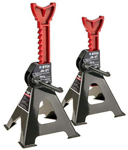 Cavaletti auto treppiedi a cremagliera - Jackstand Coppia Cavalletti - Altezza di Sollevamento 290-420 mm - Capacità di carico 3T - 3000KG - supporto regolabile