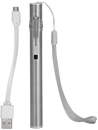 LED Pen Torch, Rechargeable Bright Mini Stainless Steel Flashlight for Mechanics and Professionals