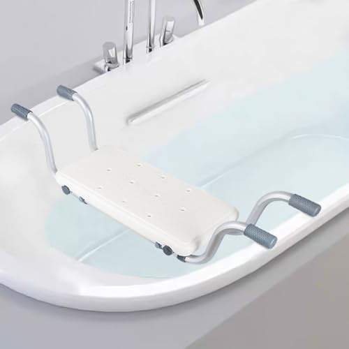 Supfine Badewannensitz zum Aufhängen, Länge verstellbar 73 - 83 cm, Stuhl für Badewanne, Aluminium, HDPE Sitz für Badewanne mit einer Länge von 58,5 bis 67 cm