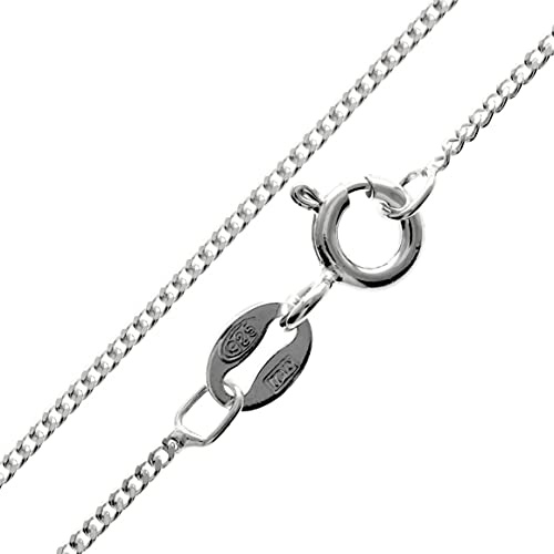 SilverAmber Jewellery - Sterling Silver 14 16 18 20 24 28 32 36 40 Inch 1.1 mm Delicate Italian Diamond Cut Curb Chain Necklace