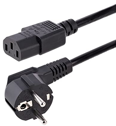 StarTech.com 1 m C13 Strömkabel, 18 AWG, EU Schuko Till C13 (Kall Enhetskontakt), 10 A 250 V, Svart, Kylkabel, PC/Dator/Skrivare/Bildskärm Strömkabel (713E-1M POWER-CORD)