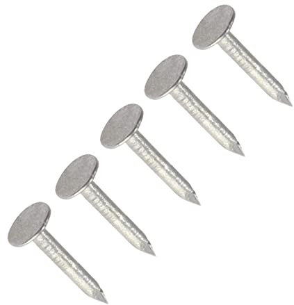 TERF® 25mm X 3mm Galvanised ELH Clout Nails 25mm (1'') X 3mm Extra Large Head Clout Nails for Roofing DIY and Crafts Home Decor Woodwork Furniture and Construction - Pack of 200
