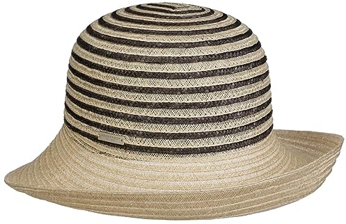 Seeberger Levia Bortenhut mit Aufschlag Damenhut Strohhut Glockenhut Sommerhut Sonnenhut Damen - Frühling-Sommer Sommer - One Size Natur-grau
