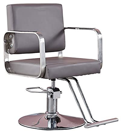 VisEnt Hydraulischer Stuhl für Geschäft oder Zuhause, Friseurstuhl, Netz-Rot, Friseurstuhl, Friseurladenstuhl, Edelstahl-Friseurstuhl, Hebestuhl (420 lbs) (Farbe: Grün) (Schwarz), Conveni (Grau)