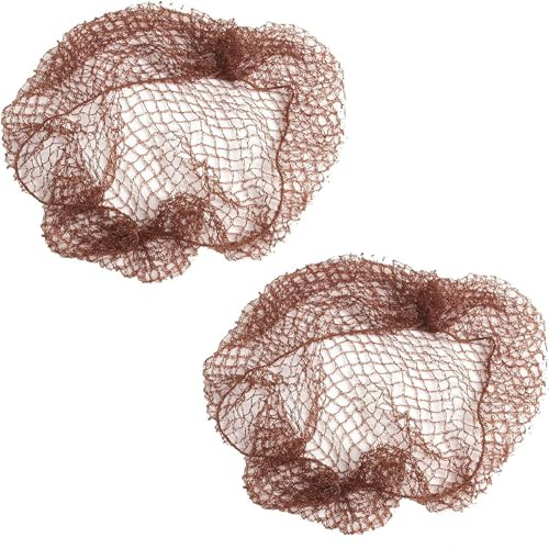 Mytoptrendz® 2 Pcs Fine Soft Strechy Slumber Hair Nets Elasticated Mesh Styling Large Silky Sleep In Net for Thick Hair Women and Girls Dance Equestrian Buns Mesh Cover (Brown)