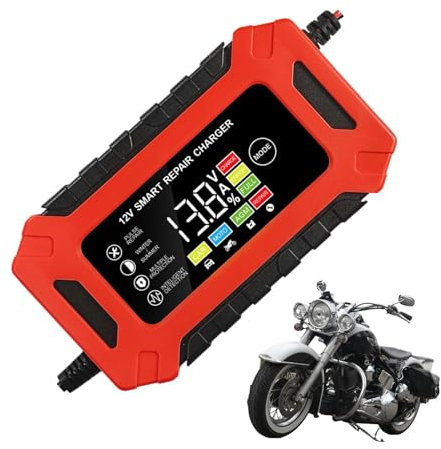 Générique Chargeurs de Batterie, Chargeur de Batterie au Lithium | Mainteneur de Batterie Intelligent 6A 12V | Minder de Batterie avec Compensation de température pour Moto, Voiture, Tondeuse à