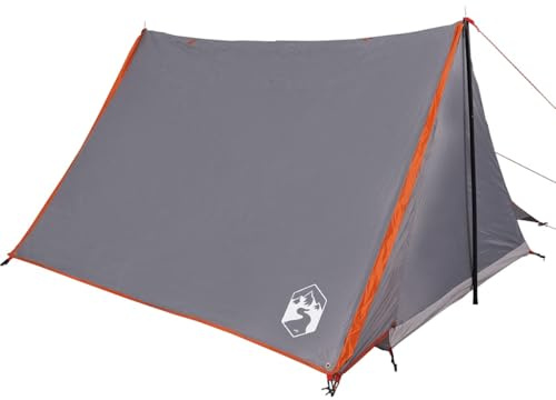 vidaXL Tienda de campaña para 2 Personas Impermeable Gris y Naranja