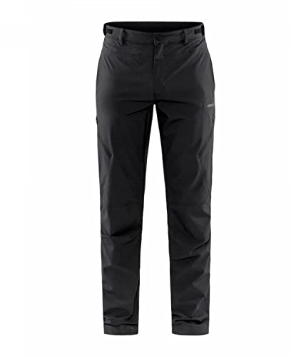 Craft ADV Explore TECH Pants utomhusbyxor herr L | Asfalt | 4-vägs stretch | förformade knän | justerbar midja | bakficka med dragkedja | vandringsbyxor män | funktionella byxor män