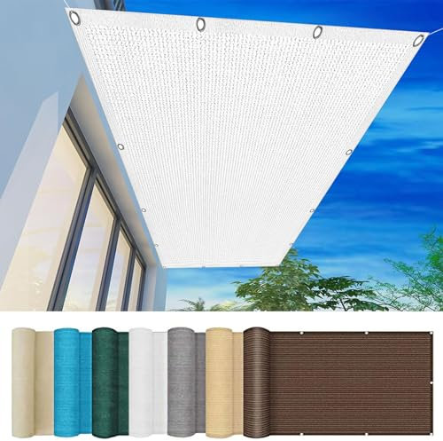 Brise Vue Balcon 65 x 225 cm Protection UV HDPE Habillage de Balcon avec Serre-Cables pour Balcon Terrasse Jardin, Blanc