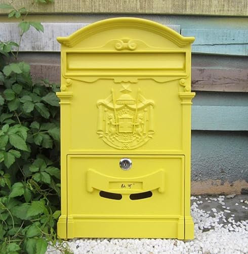 Wandbriefkasten Standbriefkasten Briefkasten Europäische Villa Briefkasten Im Freien wasserdichte Briefkasten Wand Kreative Post Mit Schloss Vorschlag Box Retro Mailbox 26x9x41 cm Briefkasten
