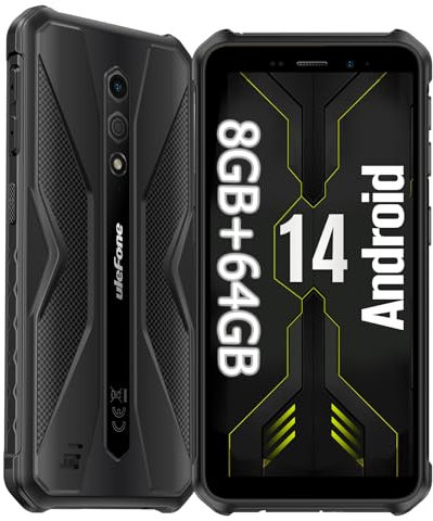Ulefone Armor X12 Pro Rugged Smartphone Android 14 con Octa-core 8GB+64GB+256GB Espandibile, Telefono Indistruttibile IP68, 5,45 HD+ 4860mAh Dual SIM 4G Cellulare Offerta, 13MP+8MP, NFC/OTG/GPS/Nero