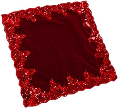 Schleier für die Braut, Handgemachter Hochzeitsschleier Chinesische Rote Spitze Stickerei Applikation Schleier Haarschmuck Rot Hijab Hochzeitsbedarf