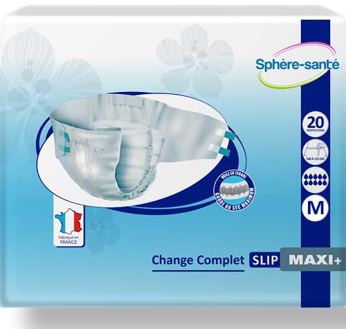 Sphère Santé - Slip Medium Maxi + - Protection optimale pour incontinence - Absorption maximale de 3200 ml - Confort et sécurité - Fabrication française de haute qualité
