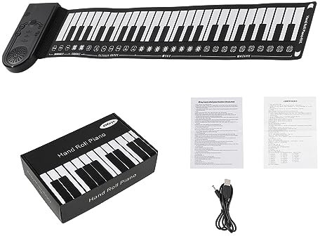 Pianoforte elettronico portatile pieghevole 49 tasti tastiera in silicone a rullo a mano pianoforte portatile per gli amanti della musica