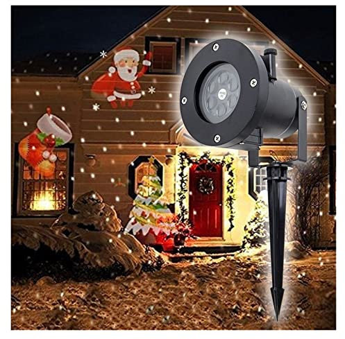 Proyector holográfico de Halloween 12 patrones LED proyector lámpara Navidad copo de nieve corazón cumpleaños boda fiesta LED proyección luz hogar Navidad Halloween Decoración para decoración navideña