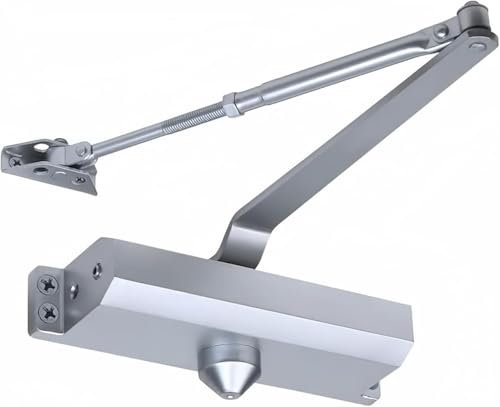 Prolux Commercial & Domestic Door Closer 65kg, Adjustable Speed, Fire Rated BS EN 1154, Aluminium Alloy, HMO, Office, Home Use