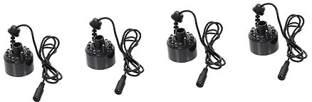 Cabilock 4 Piezas de pecera neblina máquina de Humo Agua Solar Caldera fumigadora nebulizadora pulverización generador de Niebla de rocalla Lámpara LED AbS Black