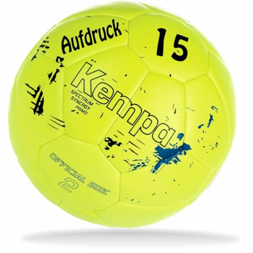 Kempa Handball Spectrum Synergy Primo gelb personalisiert Größe 0 mit Aufdruck Name