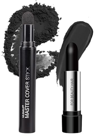 Kivinia Stick de Poudre pour Cheveux, Retouche et Couverture Temporaire pour Cheveux Blanc, Racines et Sourcils, Retouche Racine Instantané, Quick Hair Cover Root Touch Up Stick - Noir
