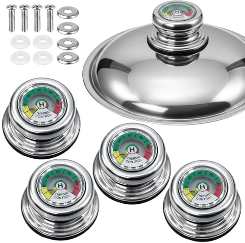 MmotZsb Töpfe Ersatzteile, 4 Stück Universal Pfannendeckel mit Griff, Topfdeckel Griff und Zubehör, Kompatibel mit Töpfe und Pfannen, Schnellkochtopf
