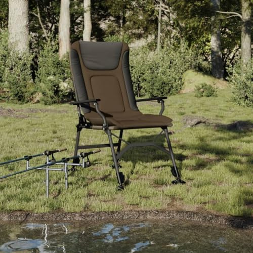 Frdhee Terrassenstühle Bistrostuhl,Angelstuhl mit Armlehnen Klappbar Taupe für Rasenfläche, Camping, Garten, Pool, Strand, Hof