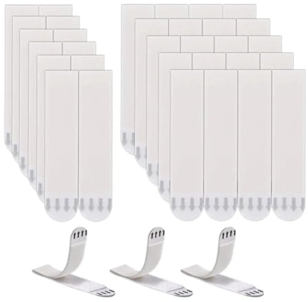 48 unidades (24 pares) tiras para colgar en la pared para marco de fotos, adhesivas, resistentes, sin clavos, cinta adhesiva de montaje impermeable para marco de póster (16 x 70 mm, 72 unidades), 16 x