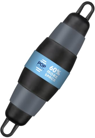 POP Fender – Premium båtfender, sparar 60 % utrymme, underhållsfri – ingen luftpump, användning under vatten, gnisslar inte, krymper inte. (1, svart/grafit grå, ø215 x 770 mm (ø8 1/2 tum x 2` 6 1/3