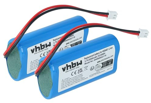 vhbw 2X batería Compatible con Zafferano Poldina, Olivia Pro, Olivia, Olivia Mini lámpara de Mesa/mesita de Noche (5200 mAh, 3,7 V, Li-Ion)