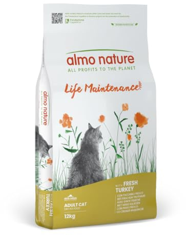Almo Nature Holistic Maintenance med färsk kalkon, kibble för vuxna katter 12 kg